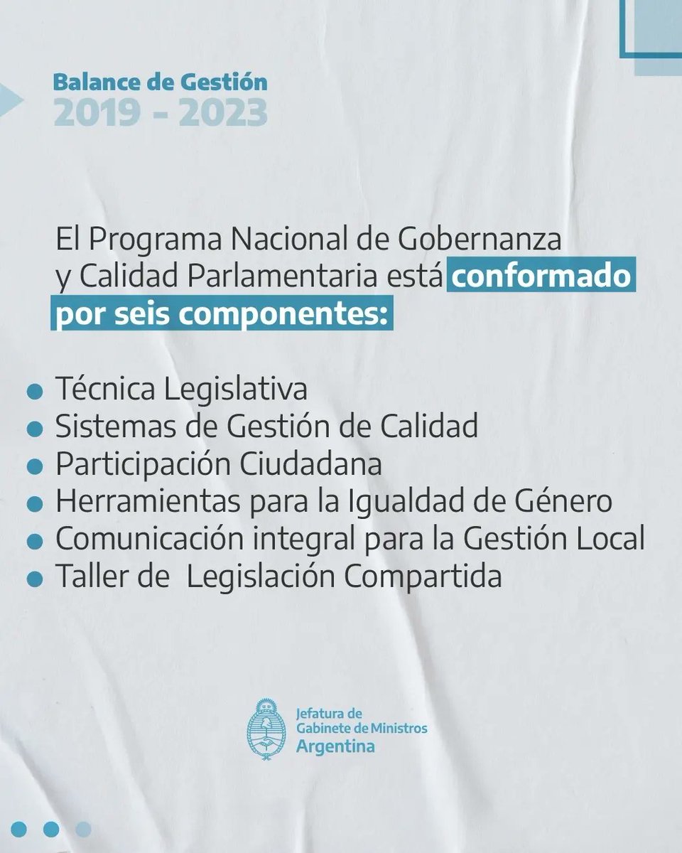 RParlamentarias's tweet photo. 🫱🏻‍🫲🏼 Cuatro años de gestión fortaleciendo el vínculo democrático entre poderes.

🏛 El Programa de Gobernanza y Calidad Parlamentaria es un espacio federal de formación que contribuye a la mejora continua del trabajo legislativo en cada localidad.

https://t.co/aDNexNDKy3 https://t.co/spOPWpD71l