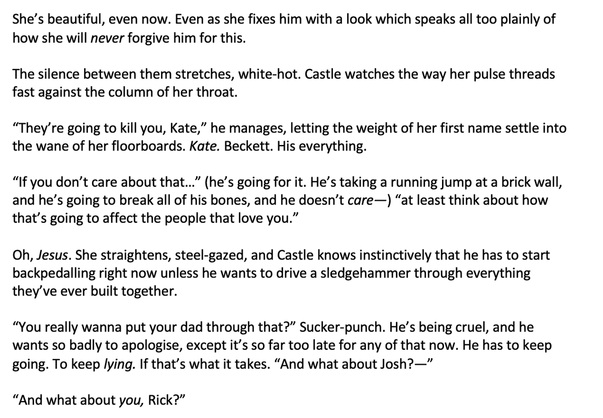 captbeckett's tweet photo. writing a caskett fix-it but having to describe their argument is just actual psychological torture ive decided https://t.co/gZ8yGLjO2n