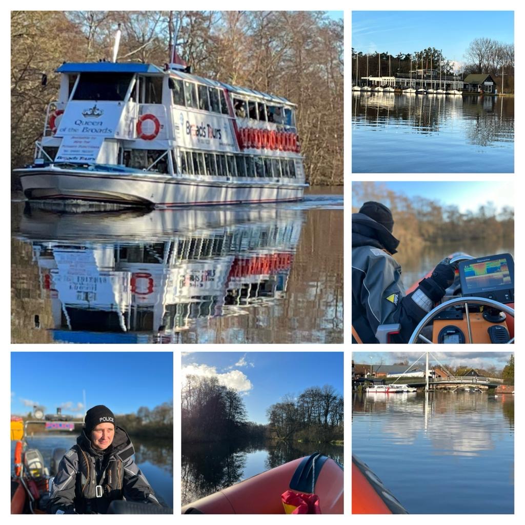 Sarah and Graham were out on the RHIB again yesterday & were able to get under Wroxham bridge to head towards Coltishall, there they engaged with boat users & waterside establishments. It was great to see the 'Queen of the Broads' out on the water too. @BroadsTours @NBYCoffice