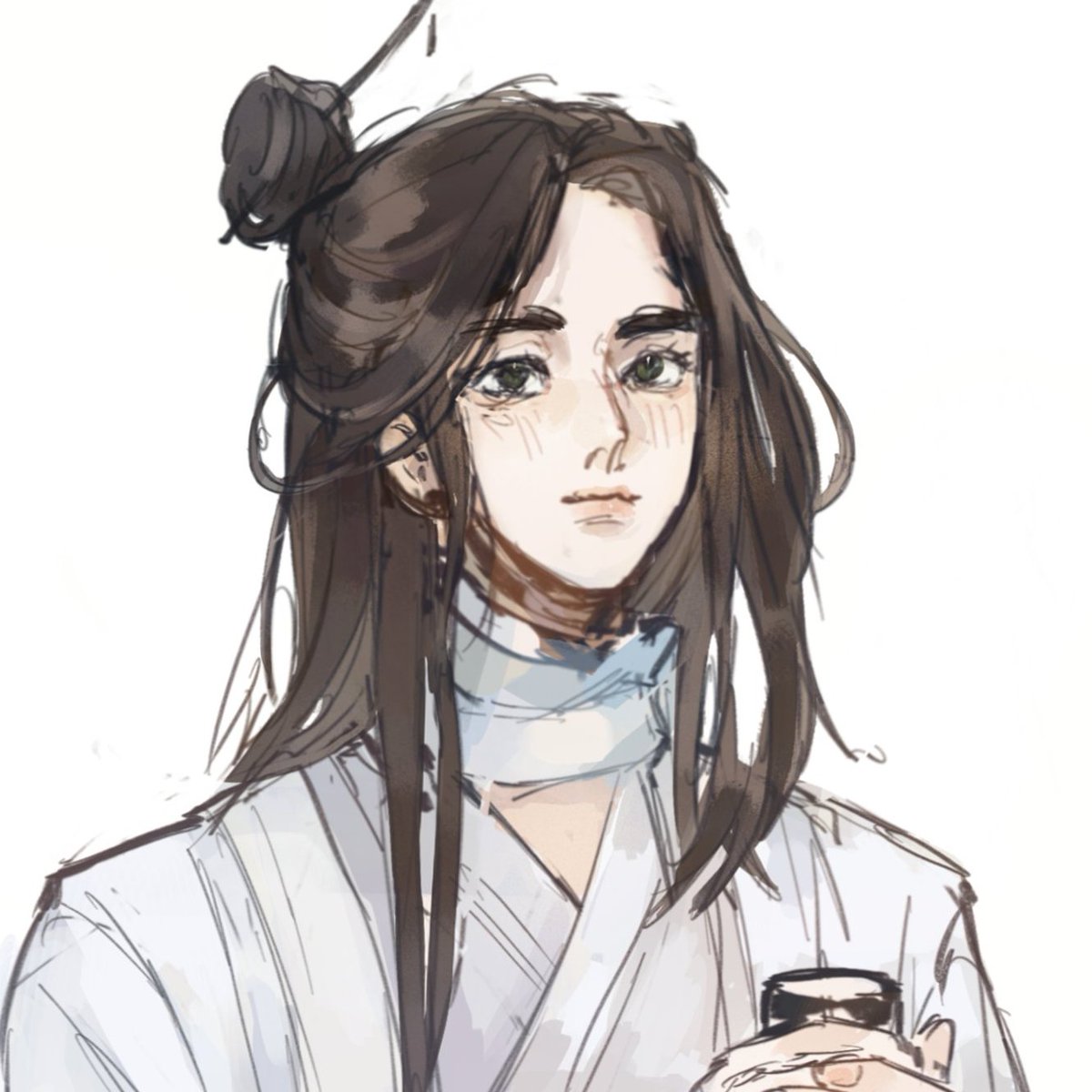 murakoneko's tweet photo. first Xie Lian art  VS  recent Xie Lian art 🤍❤️‍🩹
#tgcf https://t.co/05VPh7PNwk