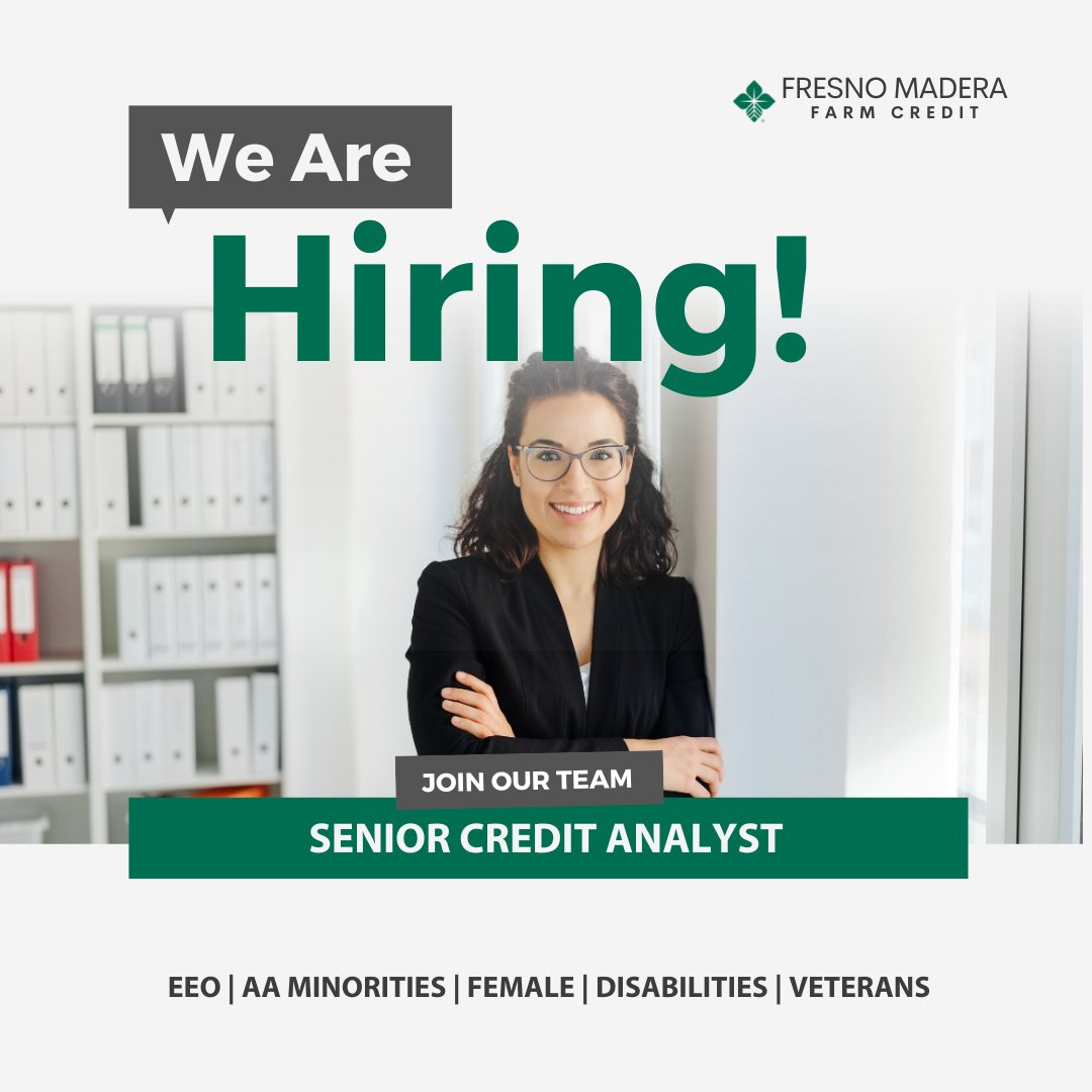 FMFC is currently seeking a highly skilled Senior Credit Analyst to join our team!🙌 Would you like to be a part of our dynamic team? Follow the link below to learn more: 👇 fmfarmcredit.com/about-us/Caree… #nowhiring #career #job