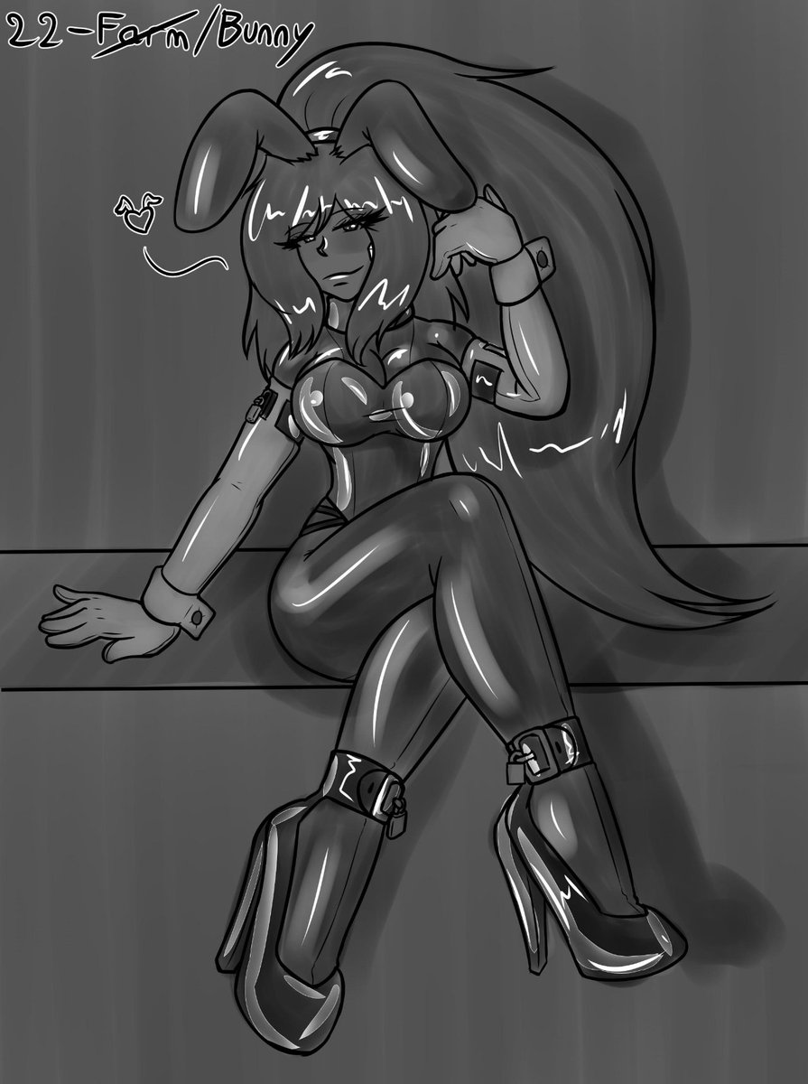KT23 - Day 22! Bunny Emmy! Bunnemmy? Bnuuemmy???? Whatever you'd call her, Esmerine does not seem to mind the bunnygirl outfit at all. One might even suspect she's the one who added the padlocks! Pretty happy with how the pose turned out here; it's usually a tricky one!