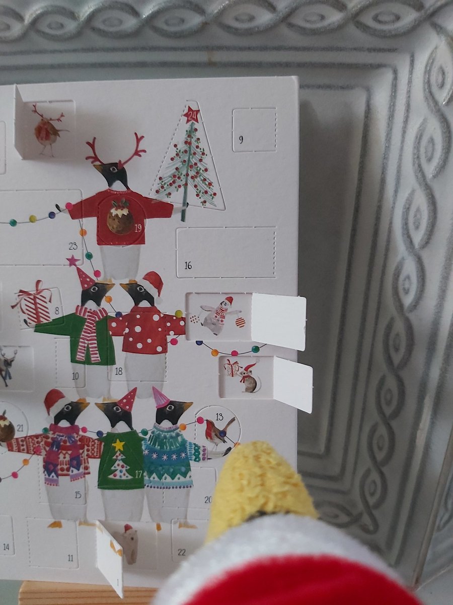 Schaut mal🤗Heute war ein Pinguin mit Weihnachtsmütze hinter dem Türchen 🥰😍