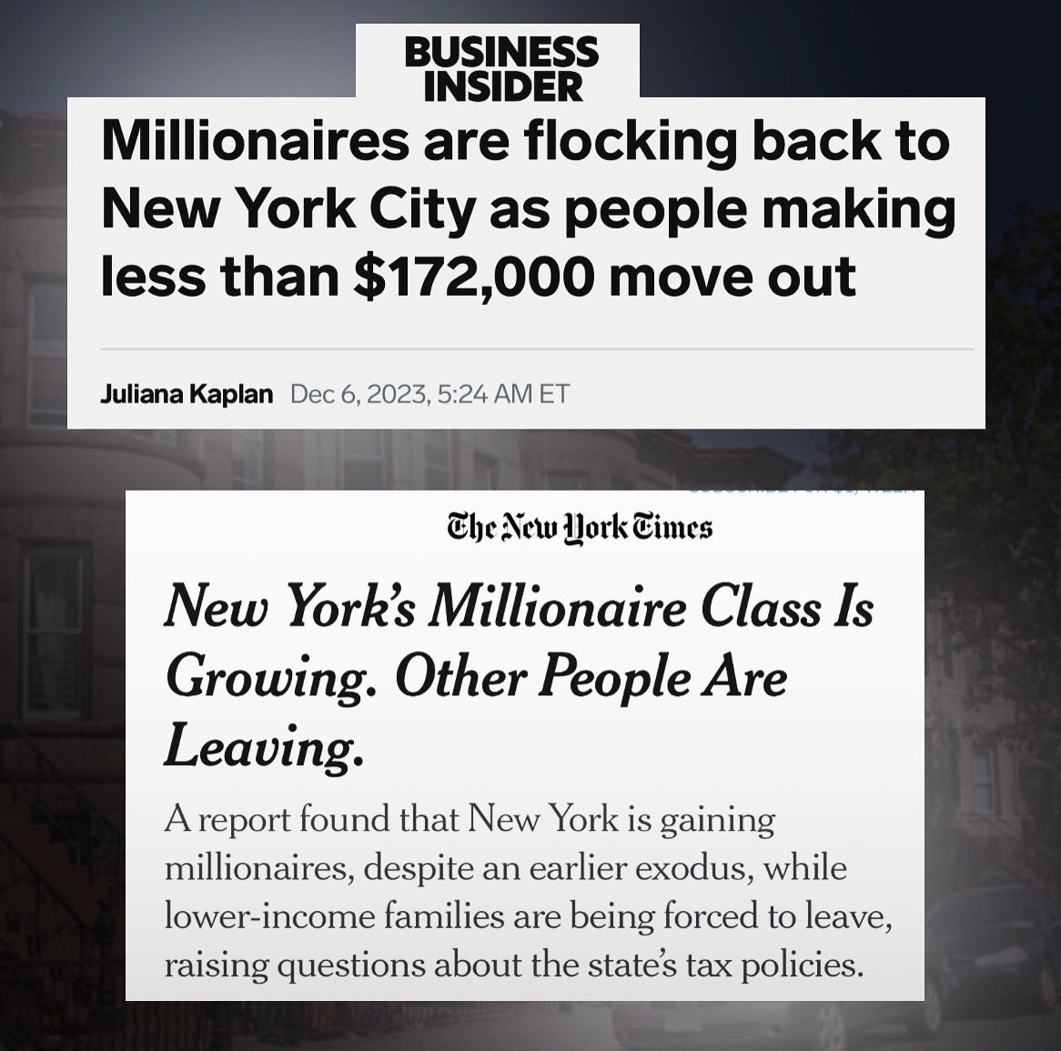 Interesting that #NYC claims to be one of the most “progressive” cities in the world, yet it’s only become less and less affordable for working class people. The majority of New Yorkers being pushed out are middle class working families.
