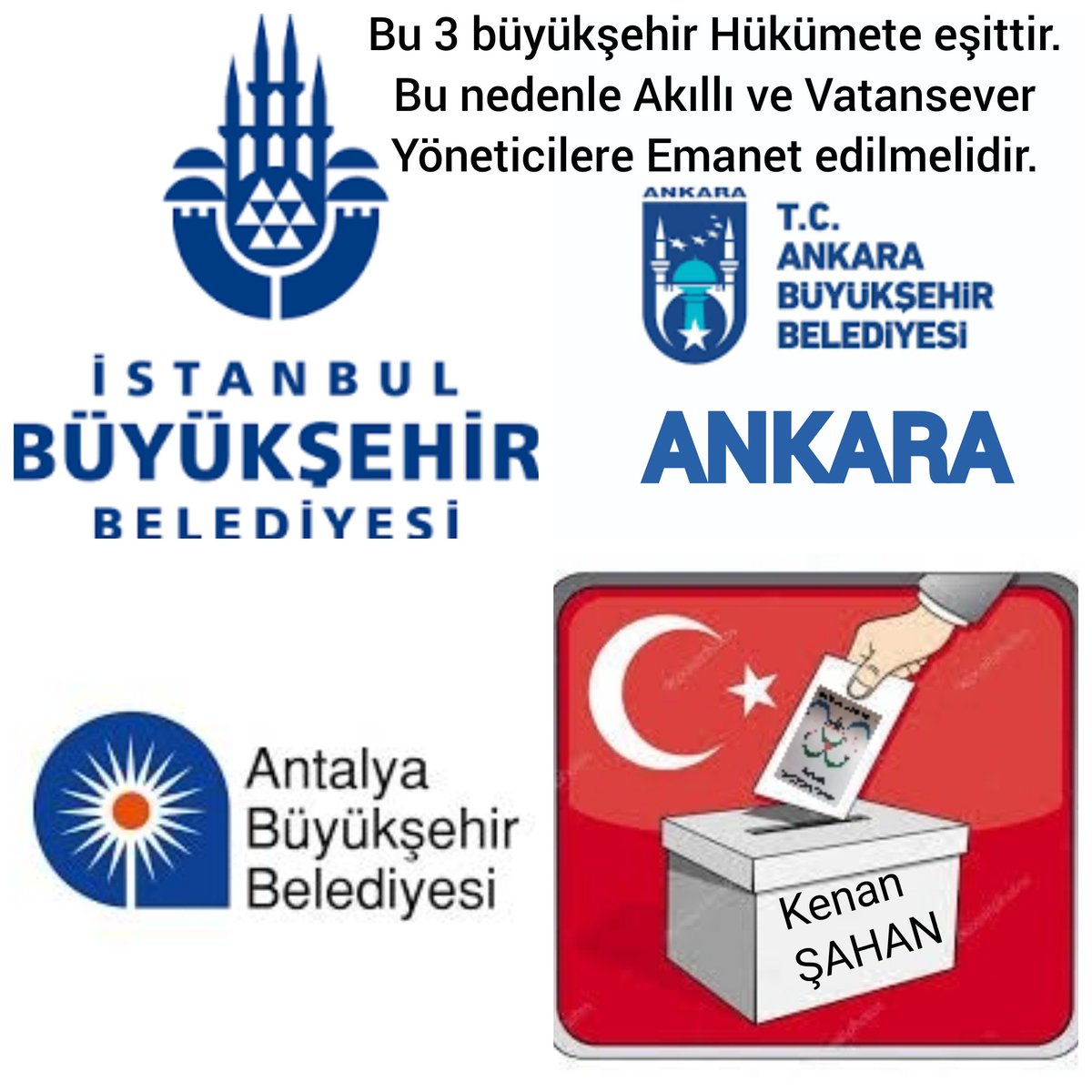 TMBPartisi's tweet image. Bu 3 Büyükşehir belediyesini isteyen SİYASİ Partiler ve Bld başkanı adayları Muhteşem Sihirli SLOGAN için irtibata geçebilirsiniz.
Kenan ŞAHAN
Tlf: +905455278005
#secim #seçim #AKParti #akp #CHP #MHP #iyiparti #İstanbul #Ankara #Antalya #siyaset #siyasi #Politica #Politika #TR