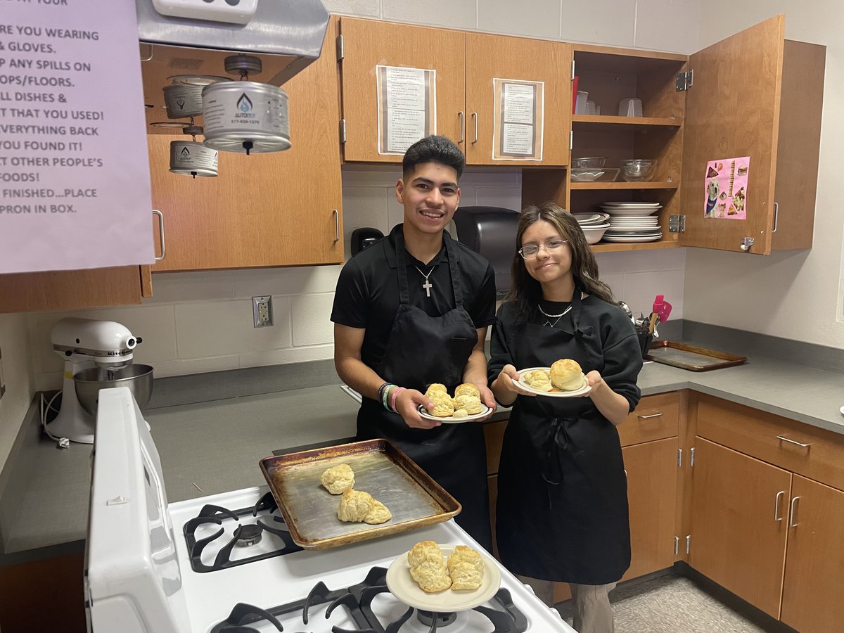 Mr. Orozco visited our Culinary 1 students during their buttermilk biscuit lab. They were very proud to demonstrate their skills to a guest! 
#GritandGanas #CTELockhart #LHS #LockhartHS  #Lockhart4People #LockedonExcellence #UnLockingPotential #LockhartLeading