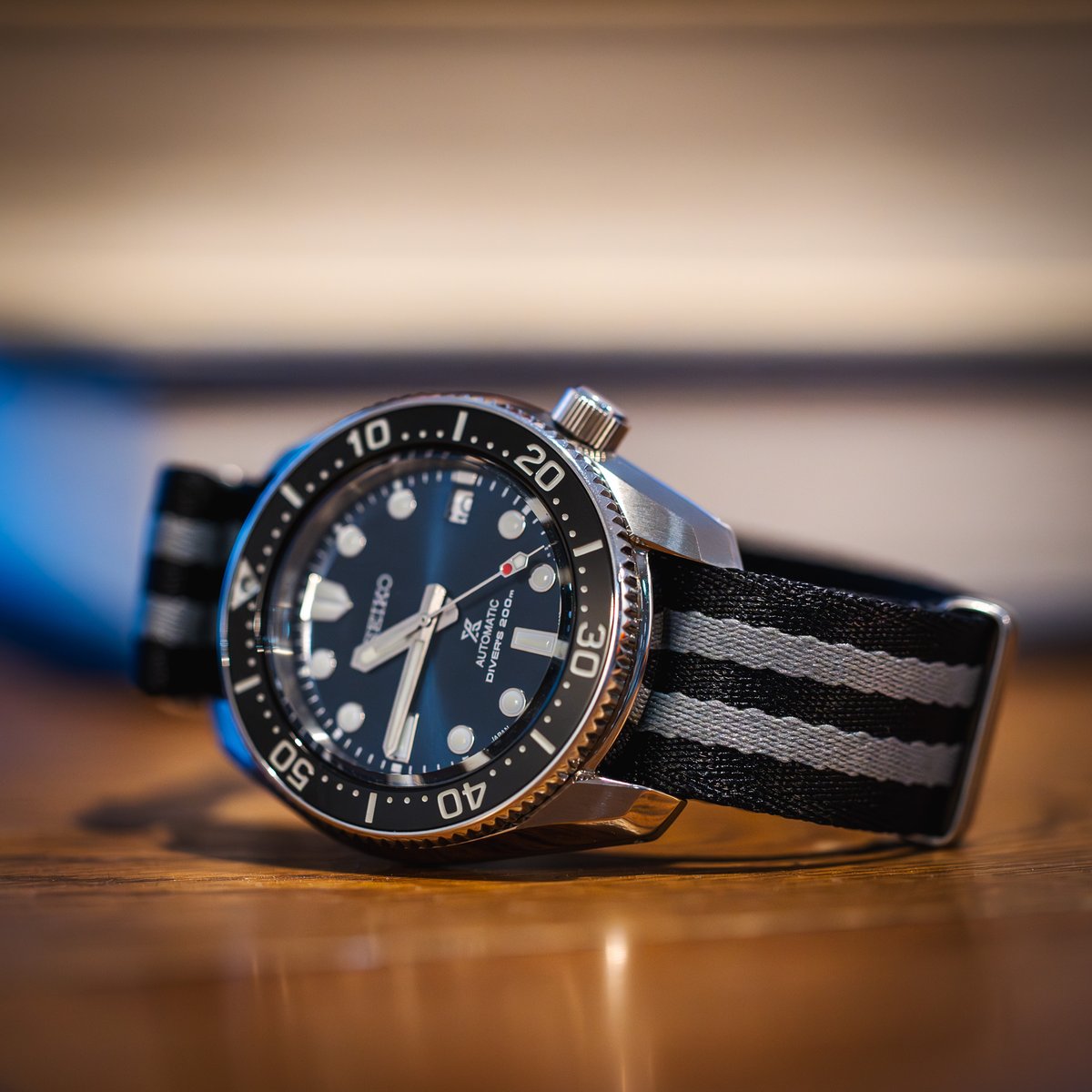 Do you think we'll see James Bond wearing a Seiko again? Roger Moore was certainly a fan, and even though they were mostly digital watches, it would be great to see Bond wearing a Seiko diver. #pws #planetwatchstraps #spb187 #seiko #divewatch #horology #wornandwound #jamesbond