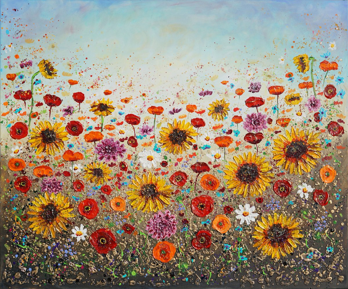 DaggArtist's tweet photo. Blossoming beauty in a field of vibrant flowers, each petal dancing in  the breeze.  Embrace the colours and let your spirit soar with the flowers. #ArtOfNature  #FlowerPower #ColorfulLife https://t.co/PZt4lb8hTR https://t.co/TT9yCWJIS9