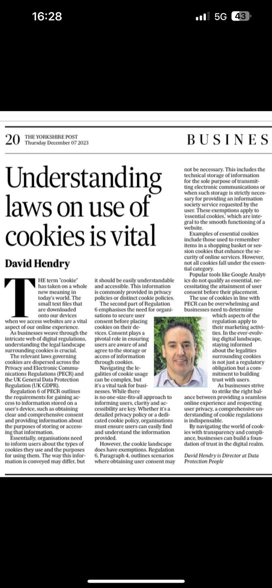 Our sales director talks to the <a href="/yorkshirepost/">The Yorkshire Post</a> about the use of #cookies on web sites.