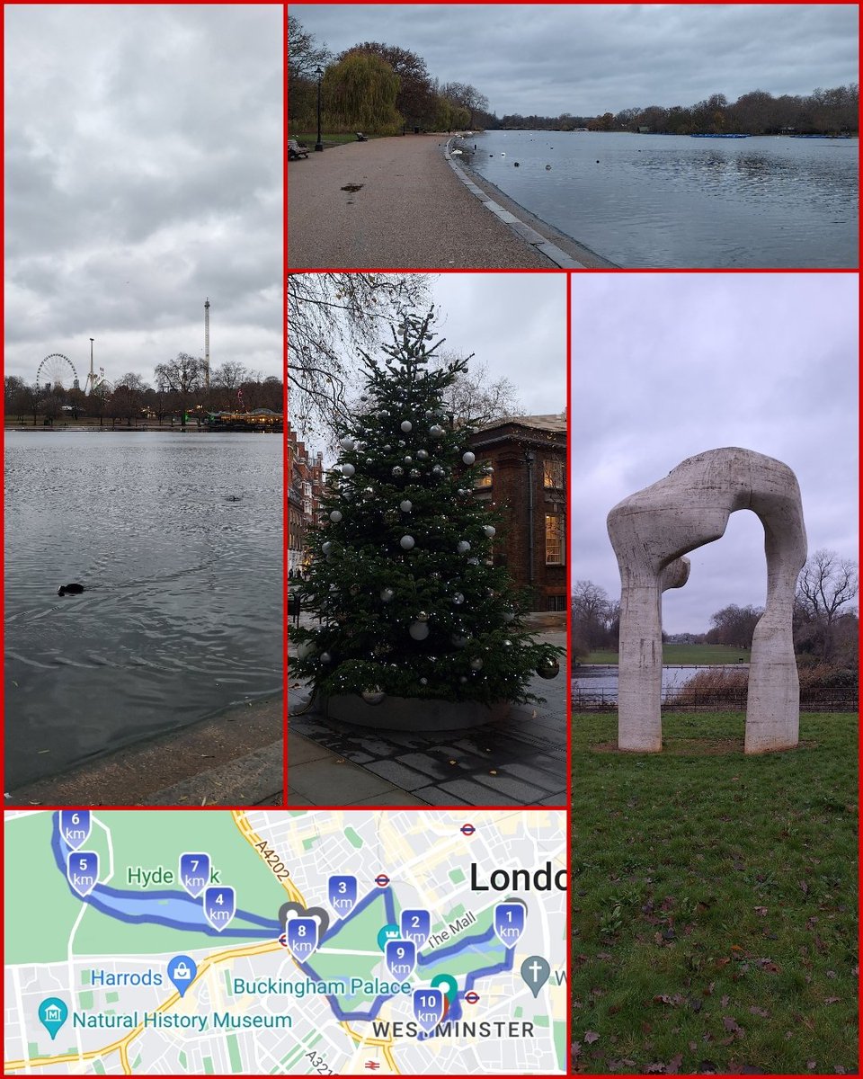 Stevie616's tweet image. Day 7 of @runup2christmas - 97.5km in the legs so far. Nice cold early morning 10km run through Hyde Park. ❄️☃️🎄#ukrunchat #ru2c #runningviews #calvesofsteel #London #hydepark #Christmas2023 #christmasrunning