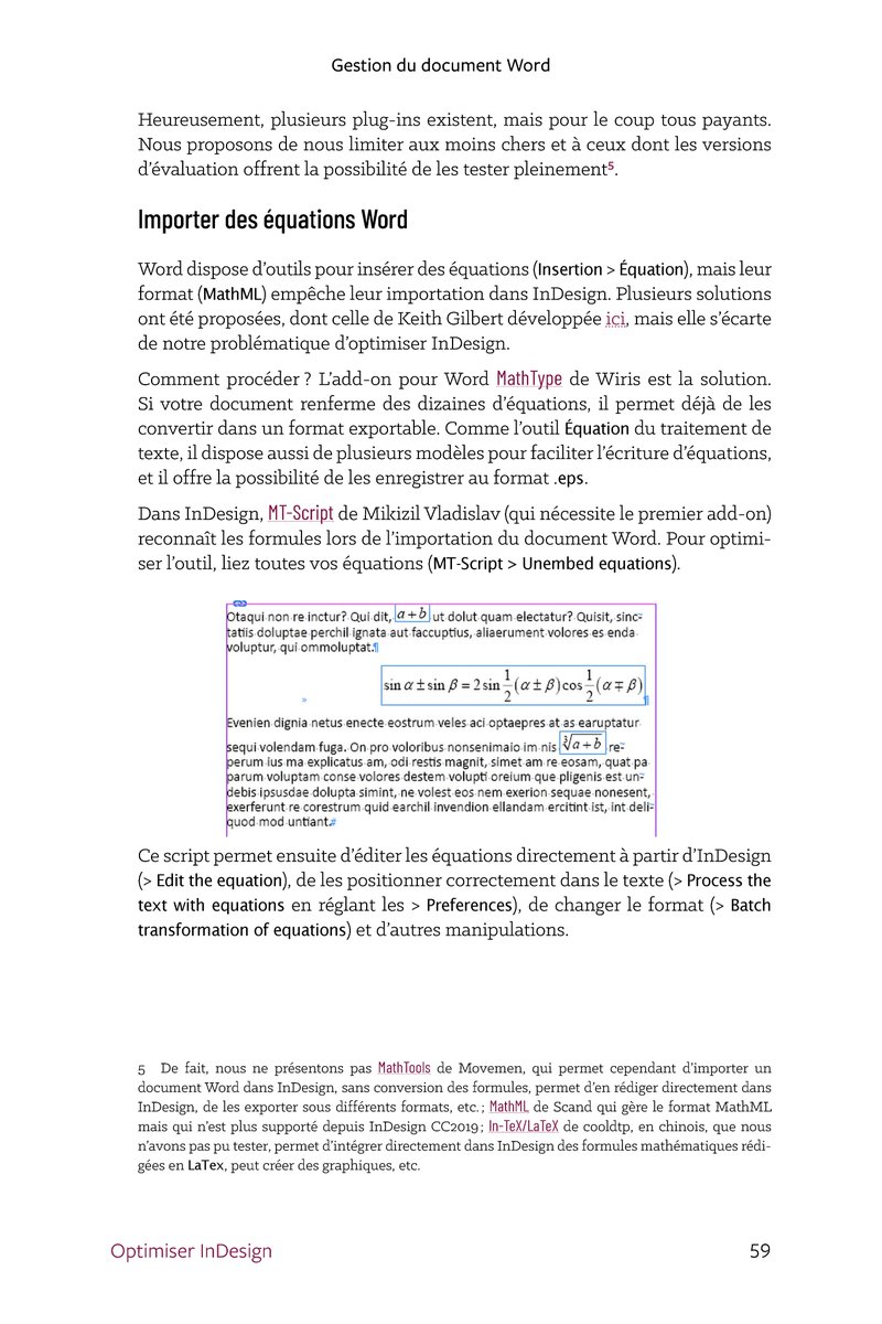 Importer, éditer des équations dans #InDesign (sans trop se ruiner). Quelques solutions dans "Optimiser InDesign pour les documents longs. Avec les scripts et le GREP"