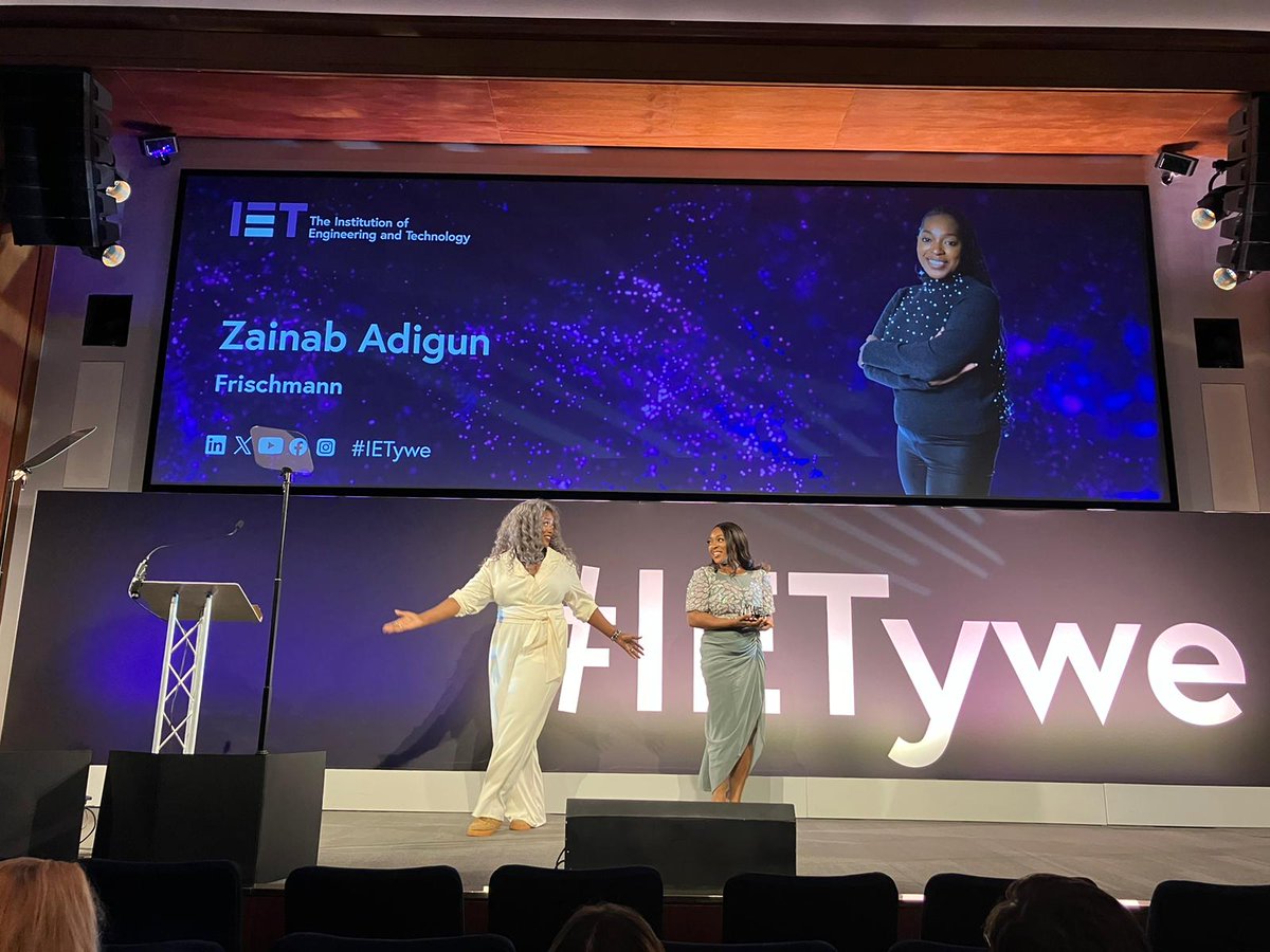 We're proud to say Zainab Adigun is the winner of the Women Engineering Society Prize! Her impactful work in attracting young talents into engineering while tackling issues faced by women in this field is truly remarkable. Cheers to her inspiring achievements 🌟 #IETywe @WES1919