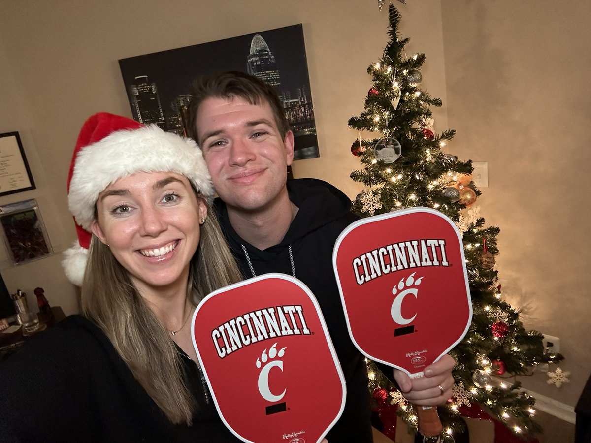 Day 7 of #12DaysOfUC is an official @uofcincy x @rallyrepublic pickleball paddle! 🐾🎄❤️ enter to win yours today on #BearcatsVerified instagram page!