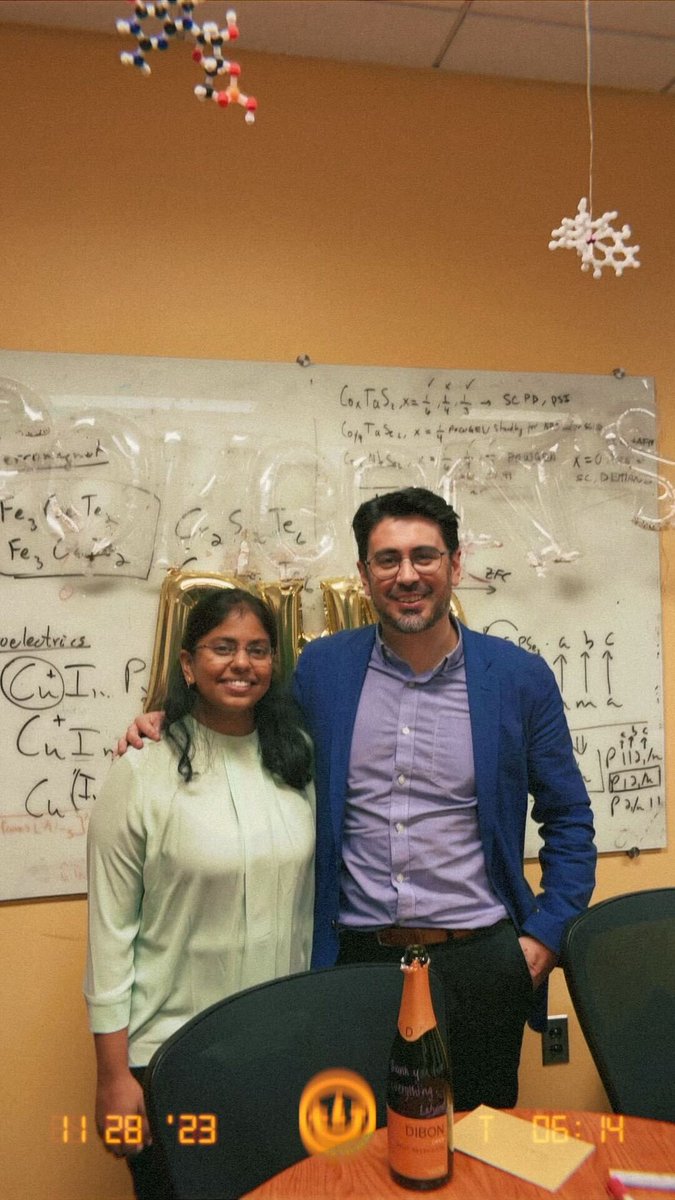 RodriguezLabUMD's tweet image. Congratulations Dr. Lahari Balisetty! PhD #11 from the Rodriguez Lab. Her wonderful work on solving the structure of misfit layers and twisted layers was some of the most interesting crystallography coming out of our lab recently. Cheers to her future in materials research!