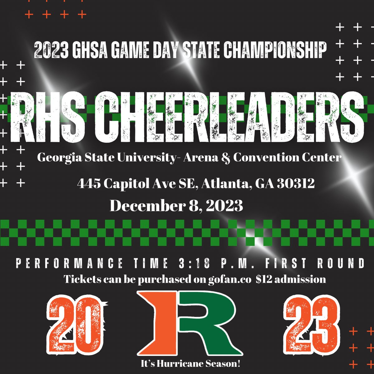 We are excited to compete tomorrow in our first competition! 💚🧡📣 If you’re in Atlanta tomorrow stop by and show our girls some love! <a href="/WendyPooler/">Wendy Pooler</a> <a href="/RHScanes_Sports/">Rutland Athletics</a> <a href="/RHSCanes/">Rutland High School</a> <a href="/VidalityGreat06/">Dominique Vidal Nichols</a> <a href="/StewartTesheika/">Tesheika Stewart</a> <a href="/BibbSchools/">Bibb County Schools</a>