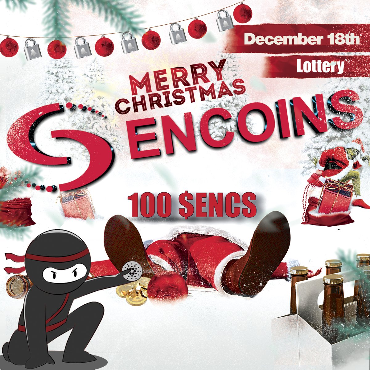 🚀🥳🎉🍾Lottery Alert ENCOINS! 🍾🥳🎉🚀 GIVING AWAY 100 ENCOINS Christmas! REQUIREMENTS:                                                                       ✅ RT + Follow: <a href="/chottyksv/">Chris v</a>   and  <a href="/ENCOINS1/">ENCOINS</a>                                     

✅ Mention a friend