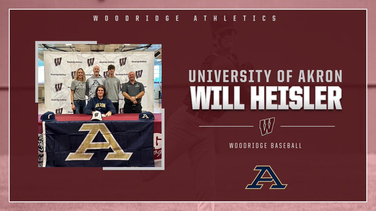 Congratulations to Woodridge High School Senior Student Athlete Will Heisler!  Will has signed his National Letter of Intent to continue his academic and athletic career (Baseball) at the University of Akron in the Fall of 2024.  Congratulations Will!