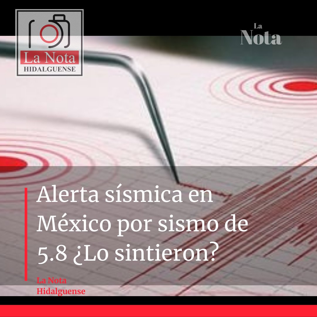 #México #Sismo 
¿SINTIERON EL SISMO? 
Suena la alerta sísmica⚠️⚠️⚠️
Un sismo de 5.8 grados en escala de Ritchter se registró a Loc. 25 km al SUR de #CHIAUTLA DE TAPIA, PUE 07/12/2023 14:03:37 Lat 18.07 Lon -98.62 Pf 10
En breve más información...