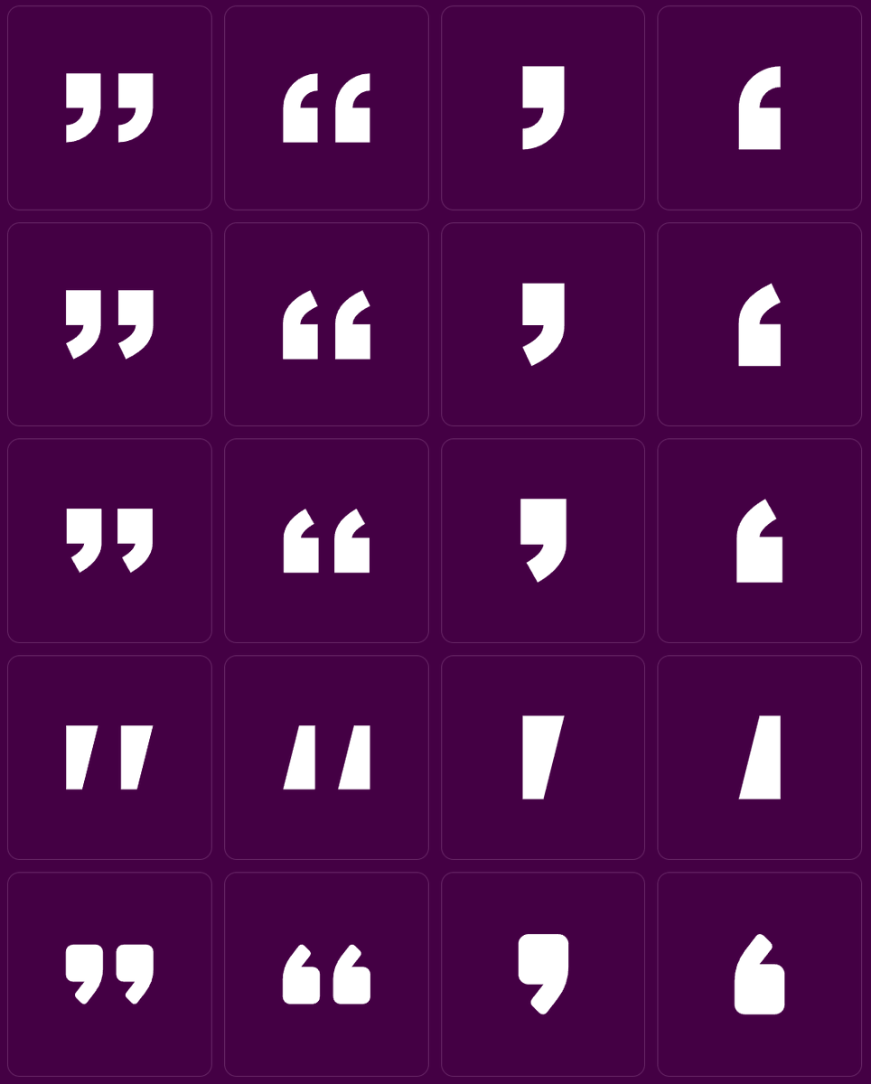 Working on a collection of SVG quotation marks.