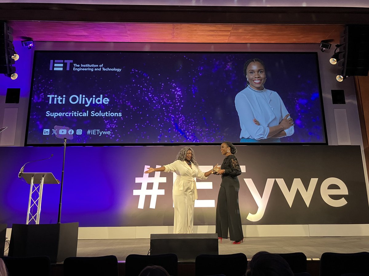 And here is our winner! Titi Oliyide is our new Young Woman Engineer of the Year! Congratulations Titi! We can’t wait to work with you for the year ahead! #IETywe