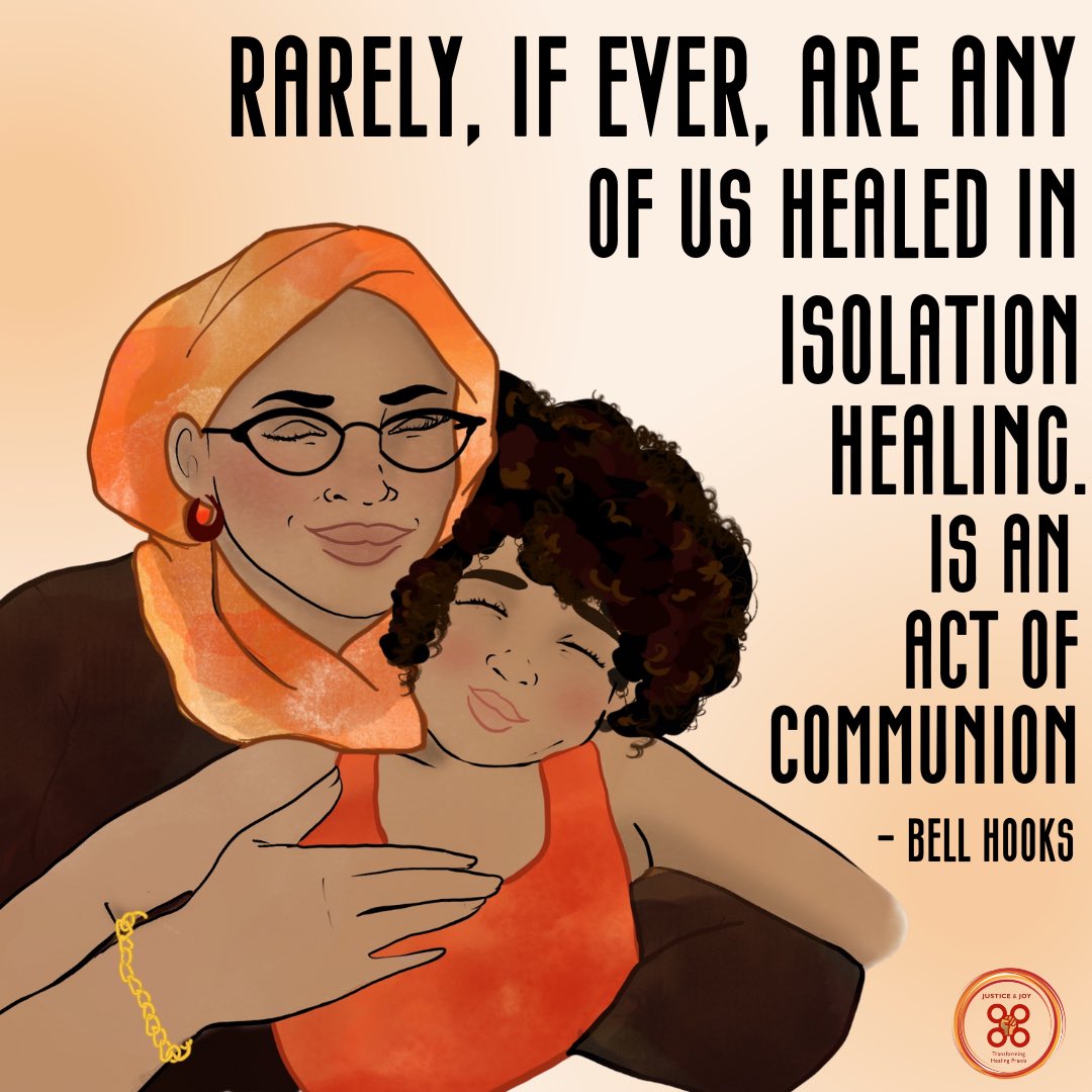 “Rarely, if ever, are any of us healed in isolation. Healing is an act of communion.' - bell hooks

Healing happens within communities. We grieve, we rejoice, we heal together. Who do you go to for some healing and communion?

#JusticeJoyHealing #APADiv17 #bellhooks