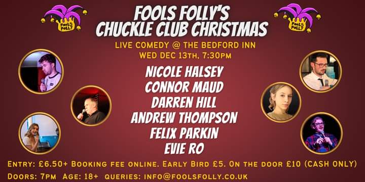 weareyourfools's tweet photo. Last Chuckle Club of 2023!
We'd 13th, 7:30pm!
All these amazing comics...and maybe more 🤫

Ticket link in bio ☝️ https://t.co/7KzjsZneh6