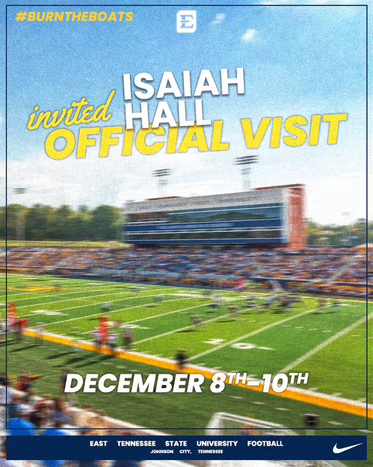 Isaiah Hall_🏛️GreekGod🏛️5️⃣0️⃣ (@isaiahhall50) on Twitter photo I will be visiting the University of East Tennessee on the 8-10 for an Official Visit🏴☠️
@5WhiteCups <a href="/CoachTreLamb9/">Tre Lamb</a>
<a href="/tanner_glisson/">tanner glisson</a> <a href="/JC_PUNISHER_GA/">J.C._COPELAND</a> <a href="/RecruitGeorgia/">Recruit Georgia</a> I will be visiting the University of East Tennessee on the 8-10 for an Official Visit🏴☠️
@5WhiteCups <a href="/CoachTreLamb9/">Tre Lamb</a>
<a href="/tanner_glisson/">tanner glisson</a> <a href="/JC_PUNISHER_GA/">J.C._COPELAND</a> <a href="/RecruitGeorgia/">Recruit Georgia</a>