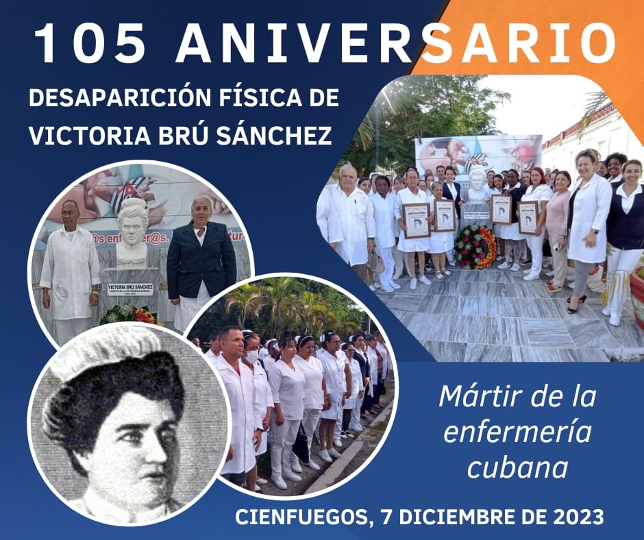ArgudinMilagros's tweet photo. "Honrar, honra". En la @DPSCfgos, se le rindió merecido homenaje a la mártir de la enfermería cubana #VictoriaBrúSánchez, en el 105 aniversario de su desaparición física, cuya hermosa vida y ejemplo serán imperecederos.
#GloriaEterna
@MINSAPCuba 
@YagenPomares
@AsistMedCfg1970 https://t.co/XXbkNRCqJw