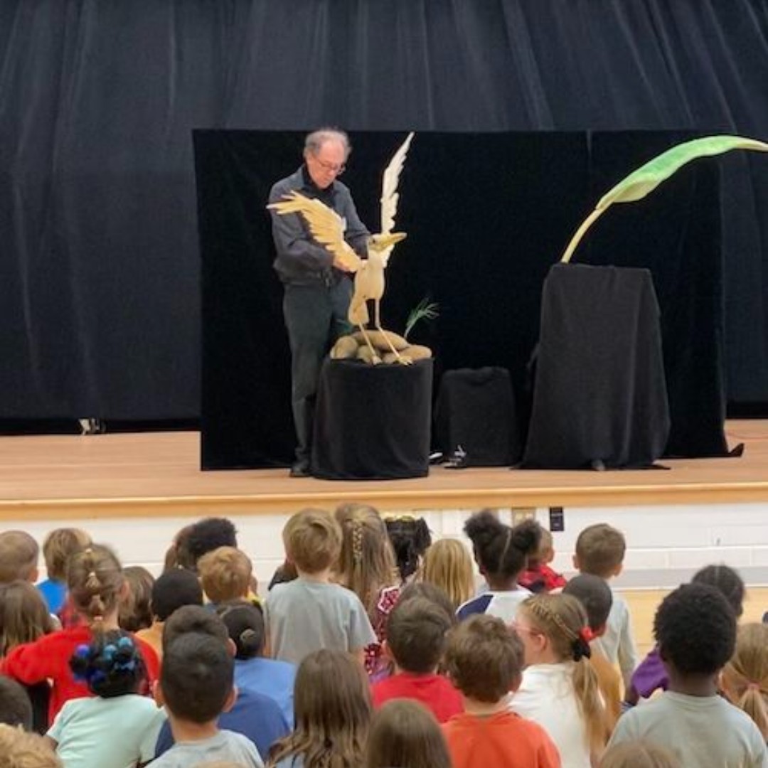 Shout out to the volunteers in over 140 Wake County schools who are busy finishing their #ArtistsinSchools contracts. Don't forget the deadline is 12/12. Photo: Students at Abbotts Creek Elem. experienced teaching artist Hobey Ford's puppetry magic and illusion. #AIS4All @wcpss