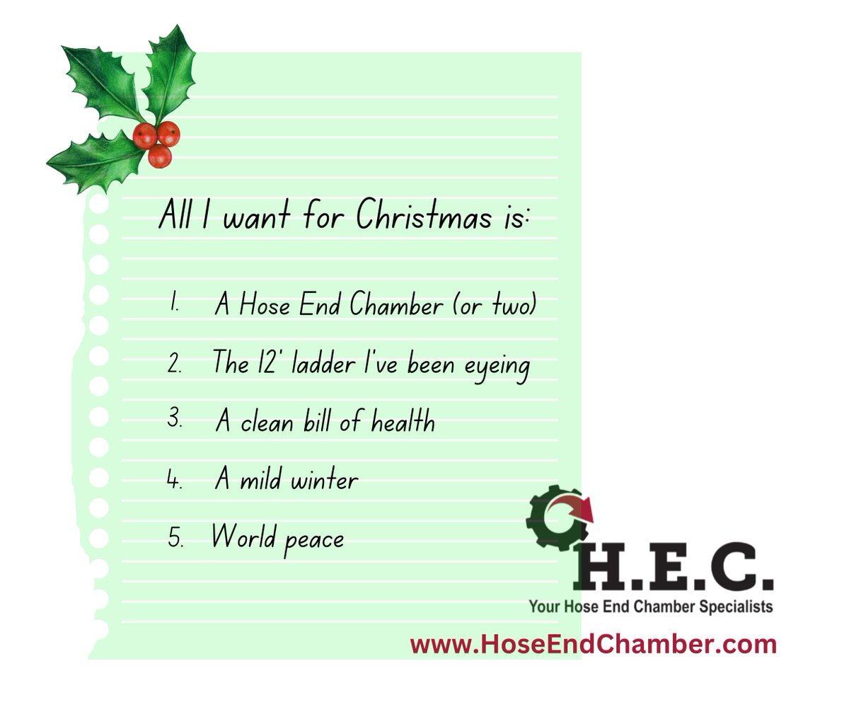 HoseEndChamber's tweet photo. Santa, I've got a new item on the top of my wishlist!  I'm dreaming of Hose End Chambers! And Santa, they are made in the good ol' USA. No North Pole outsourcing here! Plus, free shipping within the USA. So, please head over to https://t.co/O9BeLOfOPN and hook me up! https://t.co/J9rKZNMOSz