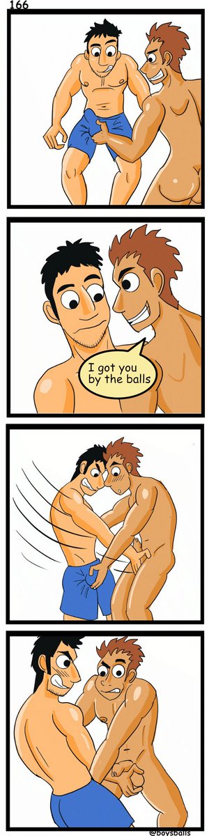 Page 166 Nothing sexier than a double grab #ballbusting #m2mbbcomic