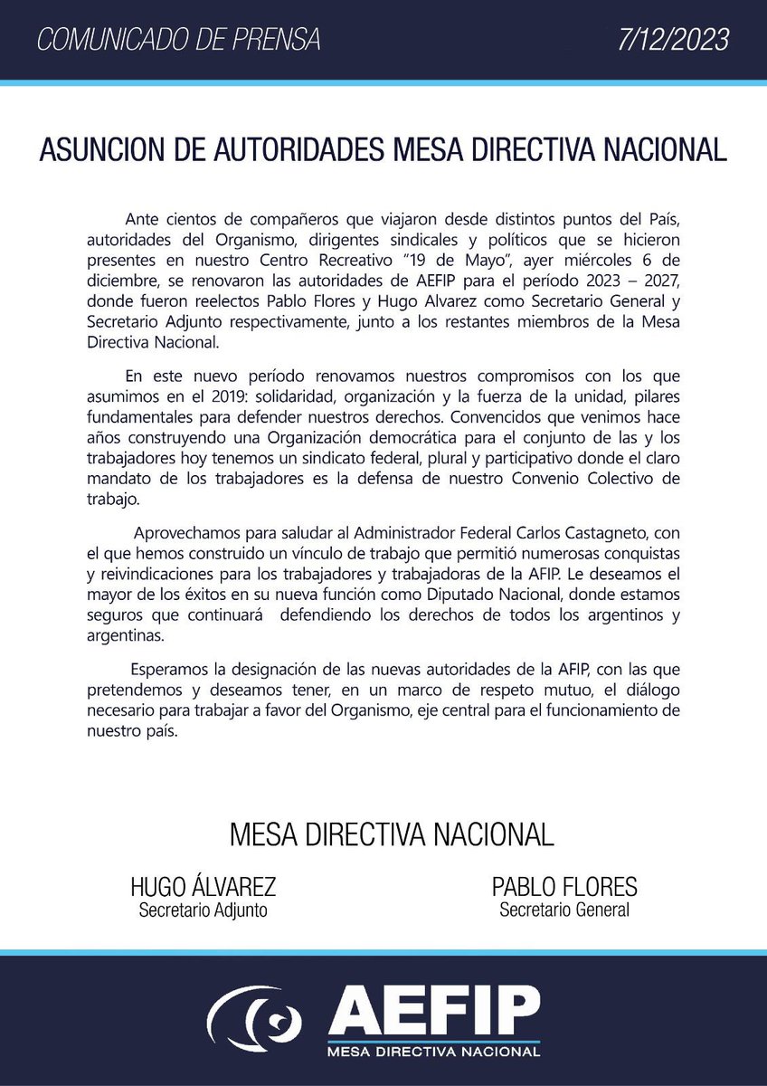 AefipDel's tweet photo. ASUNCIÓN DE AUTORIDADES MESA DIRECTIVA NACIONAL https://t.co/ZWBlLsTDYv
