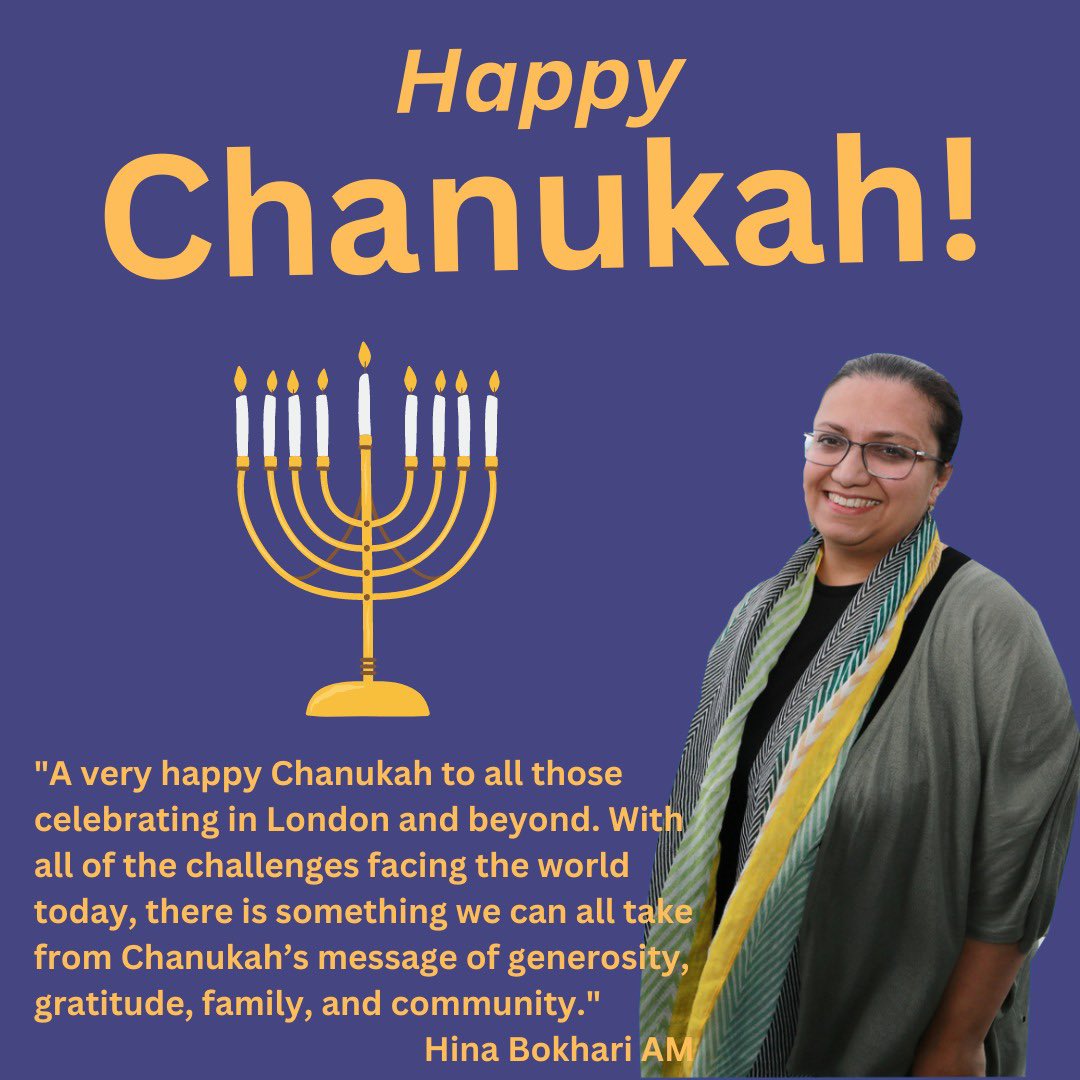 HinaBokhariLD's tweet image. Wishing our Jewish friends across London a #HappyChanukah 

May the light from the candles each evening serve as a reminder that even in the darkness, there is hope.
