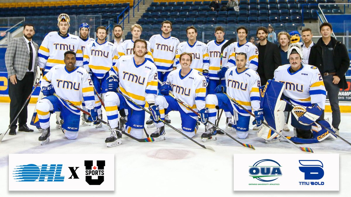 #OHL x <a href="/USPORTS_Hockey/">U SPORTS Hockey</a> 🏒

The hosts of the 2024 <a href="/USPORTSca/">U SPORTS</a> #UniversityCup, <a href="/tmuboldmhky/">TMU Bold Men's Hockey</a> features 19 #OHLAlumni on their roster.

READ 🗞️: tinyurl.com/mradz92u
