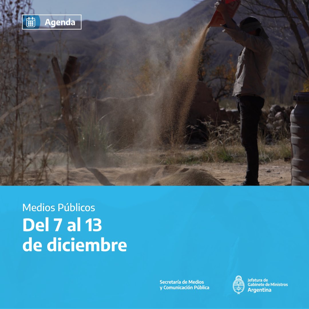 Llega una nueva #Agenda de los #MediosPúblicos  📺📱💻📻

Te acercamos los contenidos más destacados para ver, escuchar, leer y navegar hasta el miércoles 13 de diciembre 👉 argentina.gob.ar/noticias/agend…
