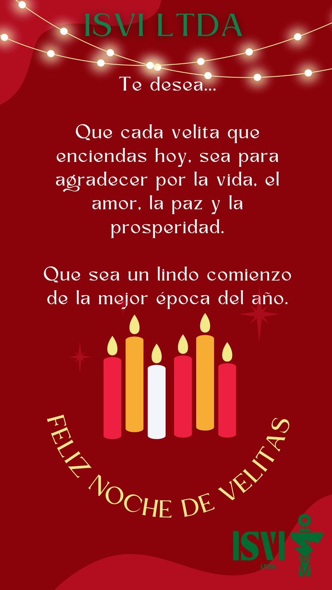 ¡Que la luz de las velitas ilumine tu camino hacia la felicidad y que estas fiestas estén llenas de alegría y amor para ti y tus seres queridos! 🕯️🎉 #FelizDiaDeLasVelitas #FelicesFiestas