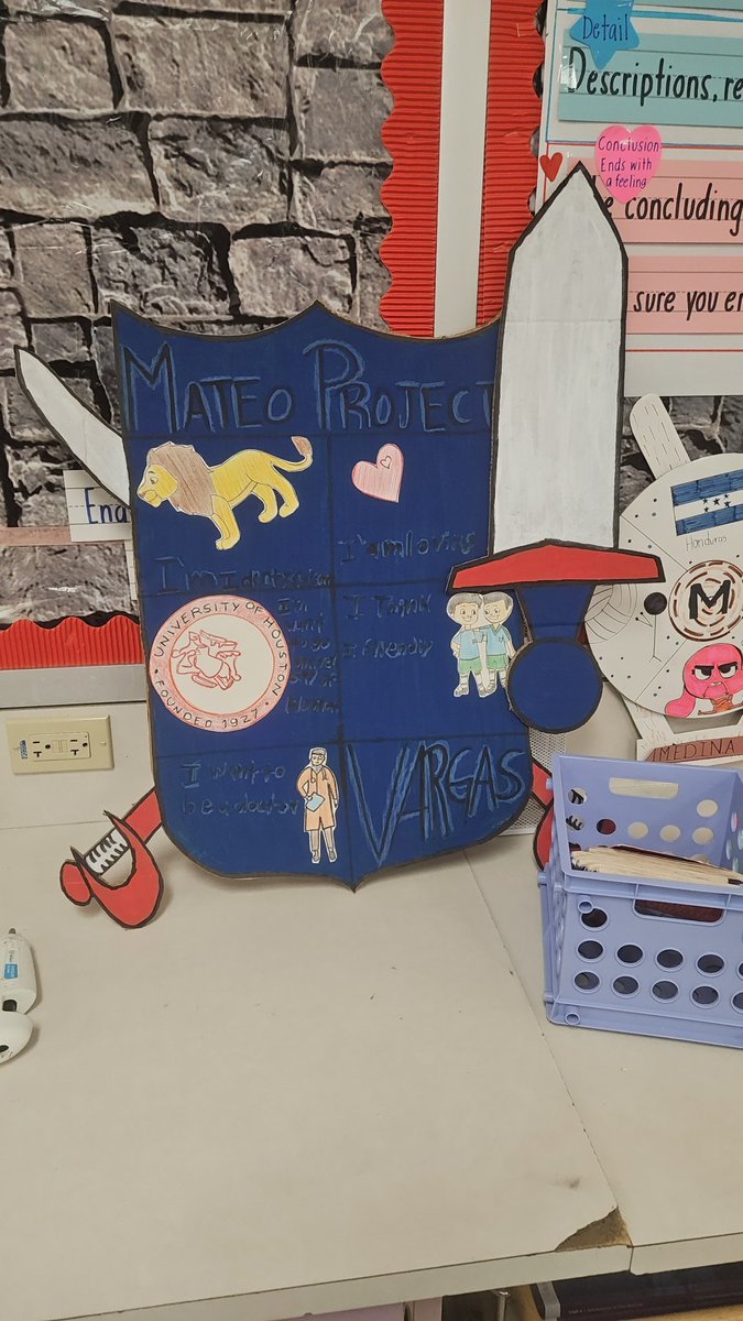 cpena2007's tweet photo. Students did an awesome job on their projects of swords and shields for Don Quixote. So proud of their work. https://t.co/lgfEPfrNpW