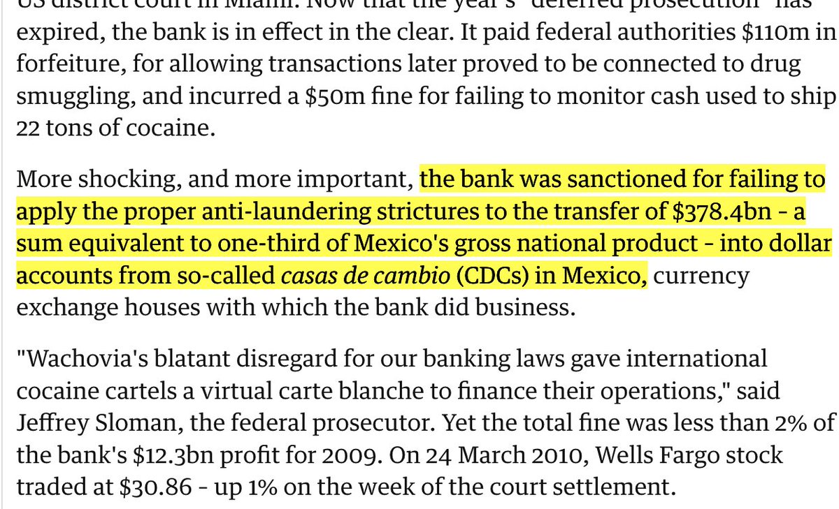 US Bank Wachovia launders $378 BILLION for Mexican cartels.  That's 45% of Bitcoin's ENTIRE MARKET CAP.

Criminals prefer USD.  
We can't allow this to continue! 🤡