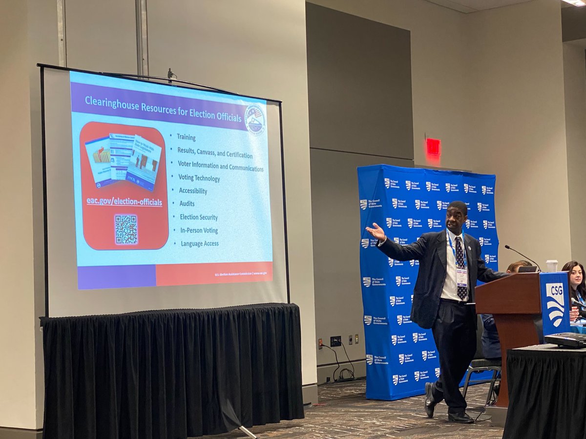 #CIP Senior Research Analyst Miles Murphy attended an excellent #elections discussion moderated by <a href="/EACgov/">Election Asst. Comm.</a> Chairman Thomas Hicks at the <a href="/CSGovts/">The Council of State Governments</a> 2023 National Conference! <a href="/napawash/">NAPA</a>