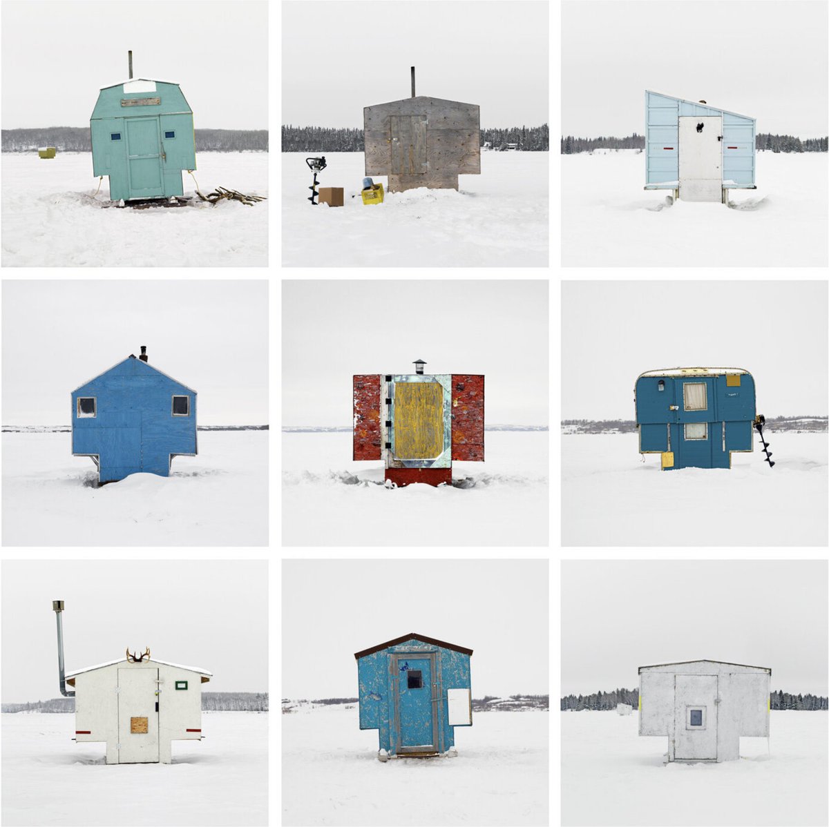 A seasonal reminder of Canada's ice fishing huts. Many more here richardjohnson.ca/ice-huts
