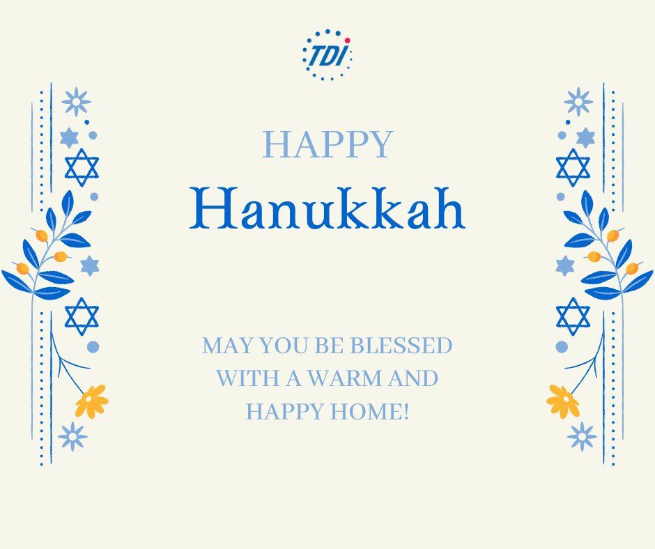 Wishing all a Hanukkah sameach ("Happy Hanukkah") this evening!

#TDIForAccess #Hanukkah #HappyHanukkah