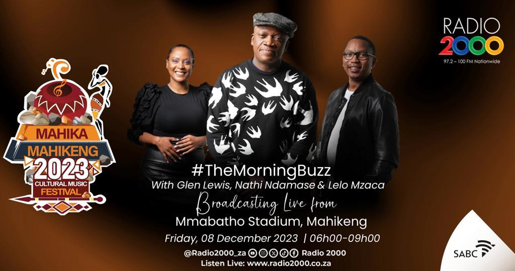 MapulePule129's tweet photo. #themorningbuzz will be broadcasting live at the Mmabatho station with Glen Lewis, Nathi Ndamase and Lelo Mzaca tomorrow morning Friday 08 December 2023 06:00-09:00.

#AreyengBokoneBophirima #MahikaMahikeng2023 #7_10_december #mmabathostadium https://t.co/RccIKnIre0