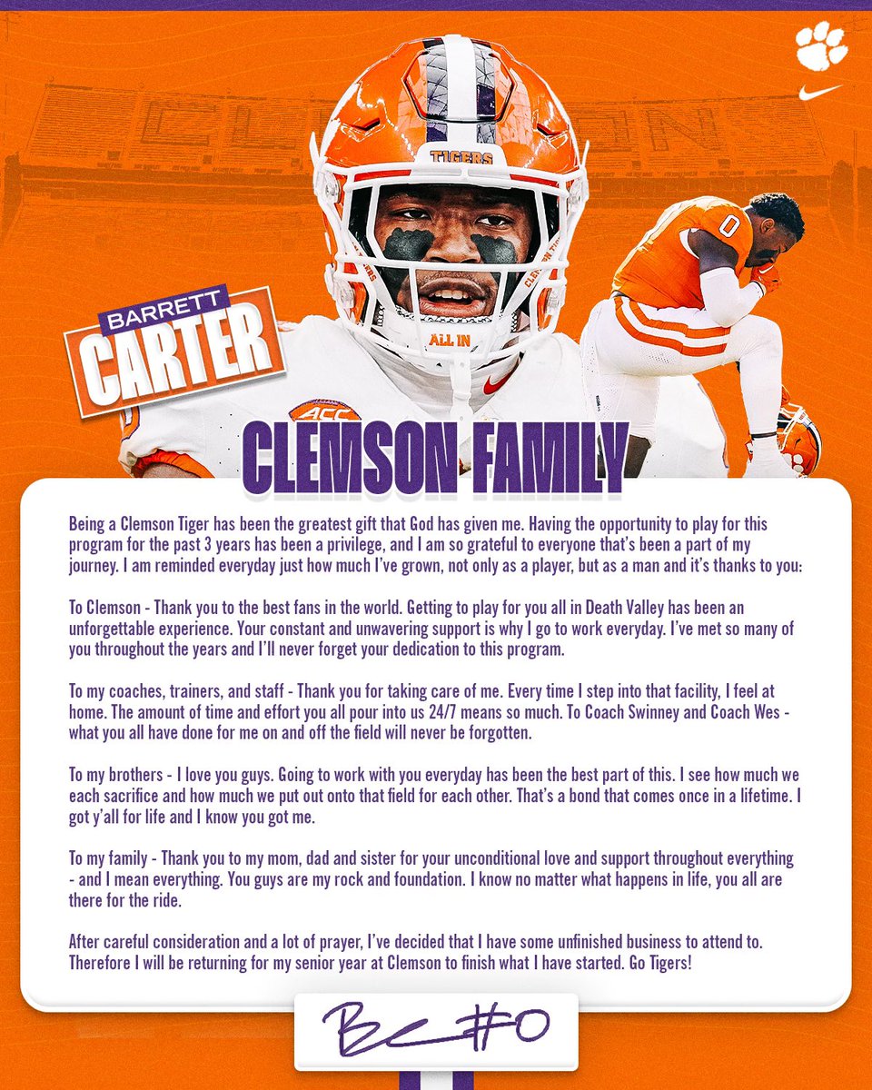 @ClemsonFB Let’s do it! ❤️‍🔥