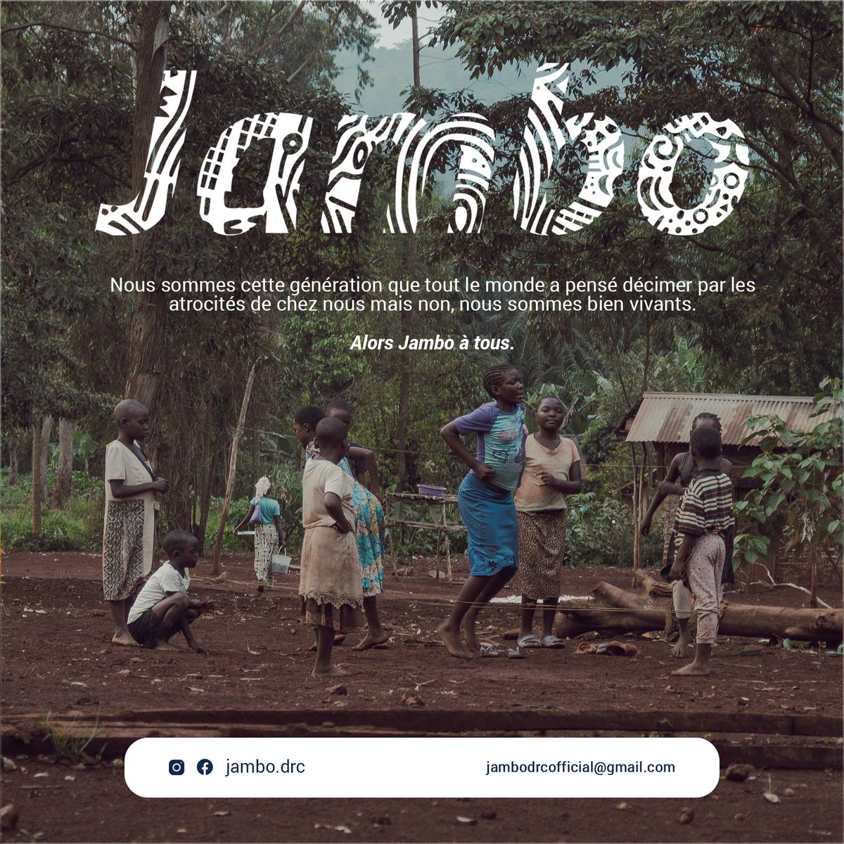 JamboDrc's tweet photo. Nous sommes cette génération que beaucoup ont pensé ne plus existée à cause de ces atrocités subies dans nos régions !

Mais, nous vivons !

#jambo #habari #congo #africa #hakunamatata #kinshasa #travel #drc #kenya #rdc #wanderlust #congolese #safari #nature #mushake #rdcongo https://t.co/kKGDQkXZ6J