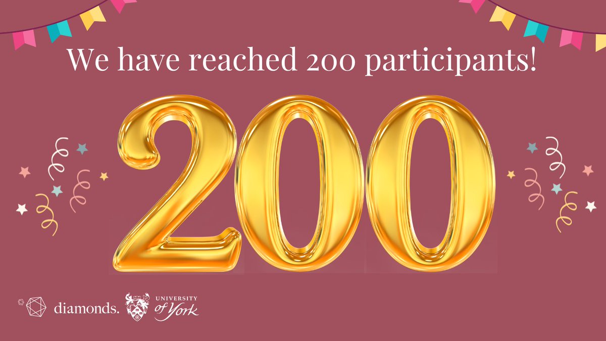 🥳🎉Today we reached 200 recruits for the #diamondsRCT 🎉🥳 Massive thank you to all the sites and staff involved - it takes a lot of hard work, and we’re getting closer to our target with every recruit! Congratulations to @ResearchSwyt for recruiting participant no. 200! 👏🏻