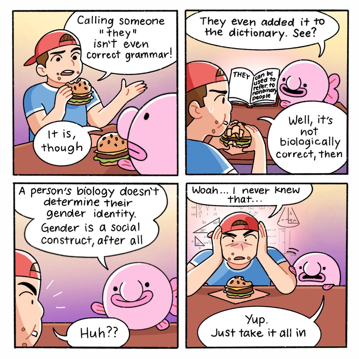 blobbynfriends's tweet image. A little explainer from Blobby 😅💕 #pronouns #wholesome #webcomic