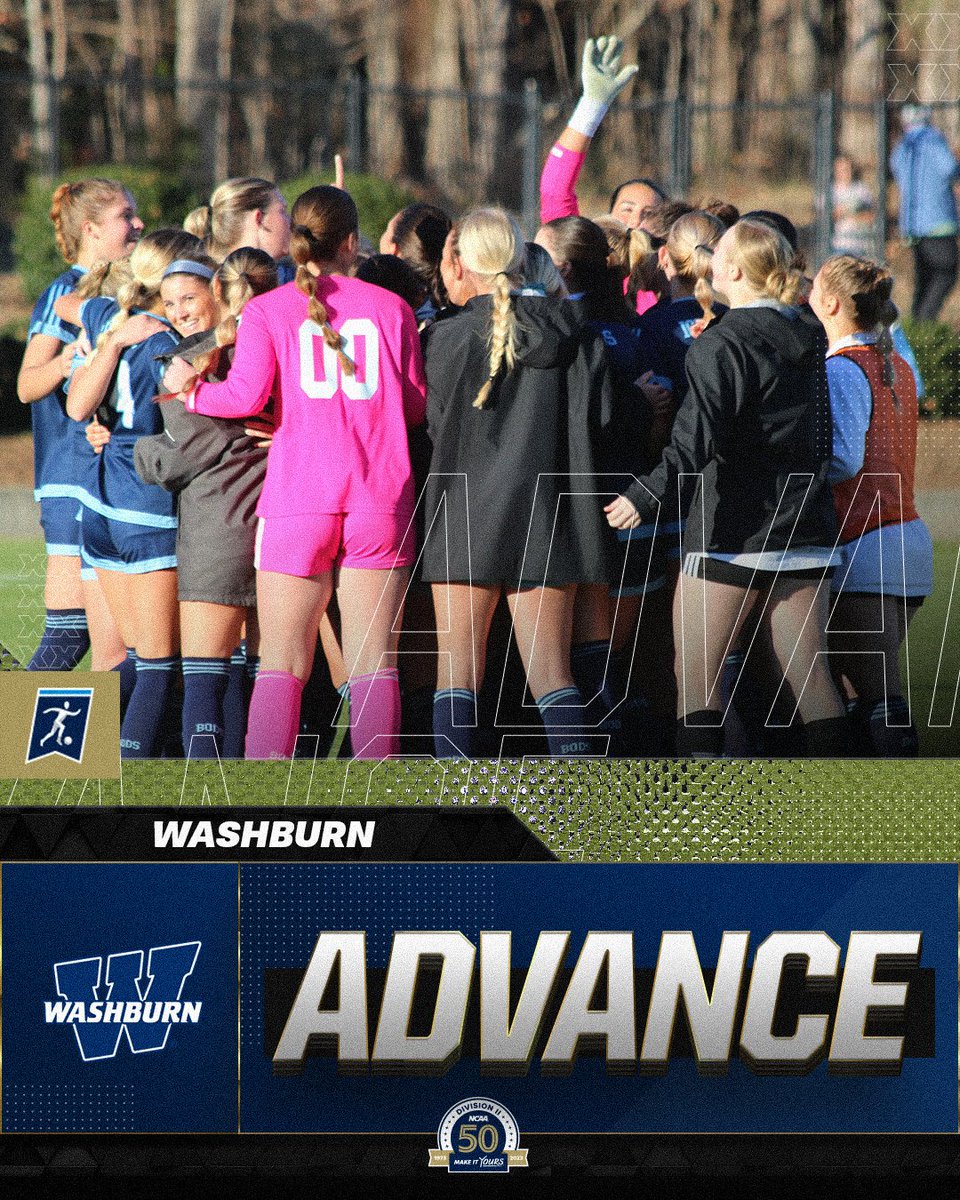 NCAA Division II (@ncaadii) on Twitter photo A strong team performance helps <a href="/wusports/">Washburn Athletics</a> advance to their first-ever #D2WSOC Championship match!
📰: on.ncaa.com/23D2WSOCsp
#MakeItYours | #NCAAD2 A strong team performance helps <a href="/wusports/">Washburn Athletics</a> advance to their first-ever #D2WSOC Championship match!
📰: on.ncaa.com/23D2WSOCsp
#MakeItYours | #NCAAD2