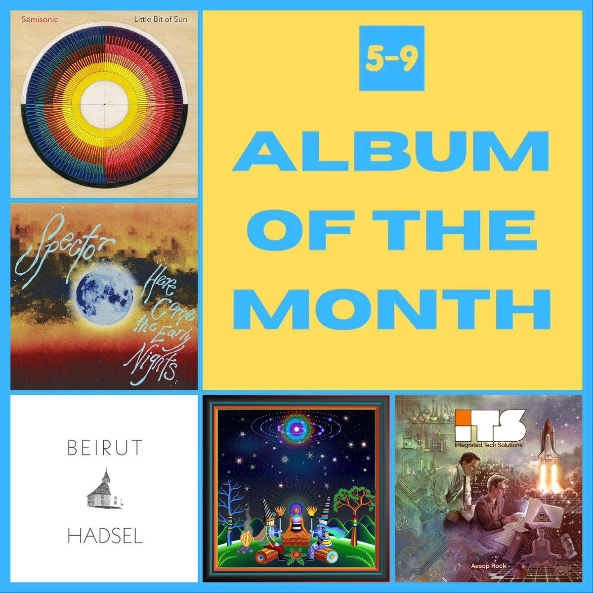 Catch it while it's fresh! Our final Album of the Month podcast of 2023 sees our three podcasters review the latest albums by @AesopRockWins, Beirut, @crystalfighters, @SemisonicBand and @Spector. Visit 5-9blog.com/post/podcast-a… to listen!

#AlbumoftheMonth #NewMusic #MusicPodcast