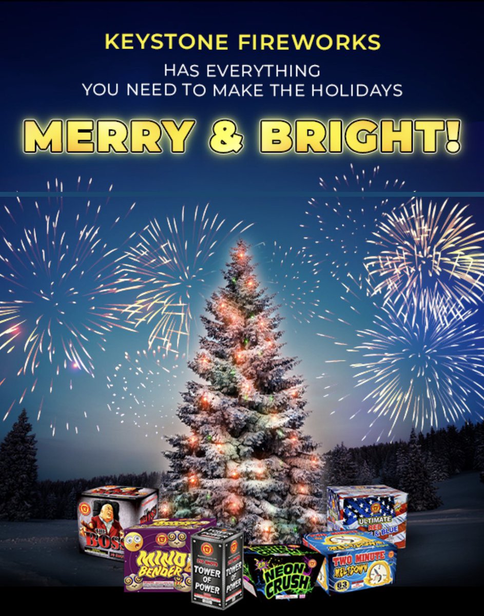 KeystoneFirewks's tweet image. Give the gift of fireworks this holiday season! Check out keystonefireworks.com to find everything you're looking for. 
We have gift certificates too!