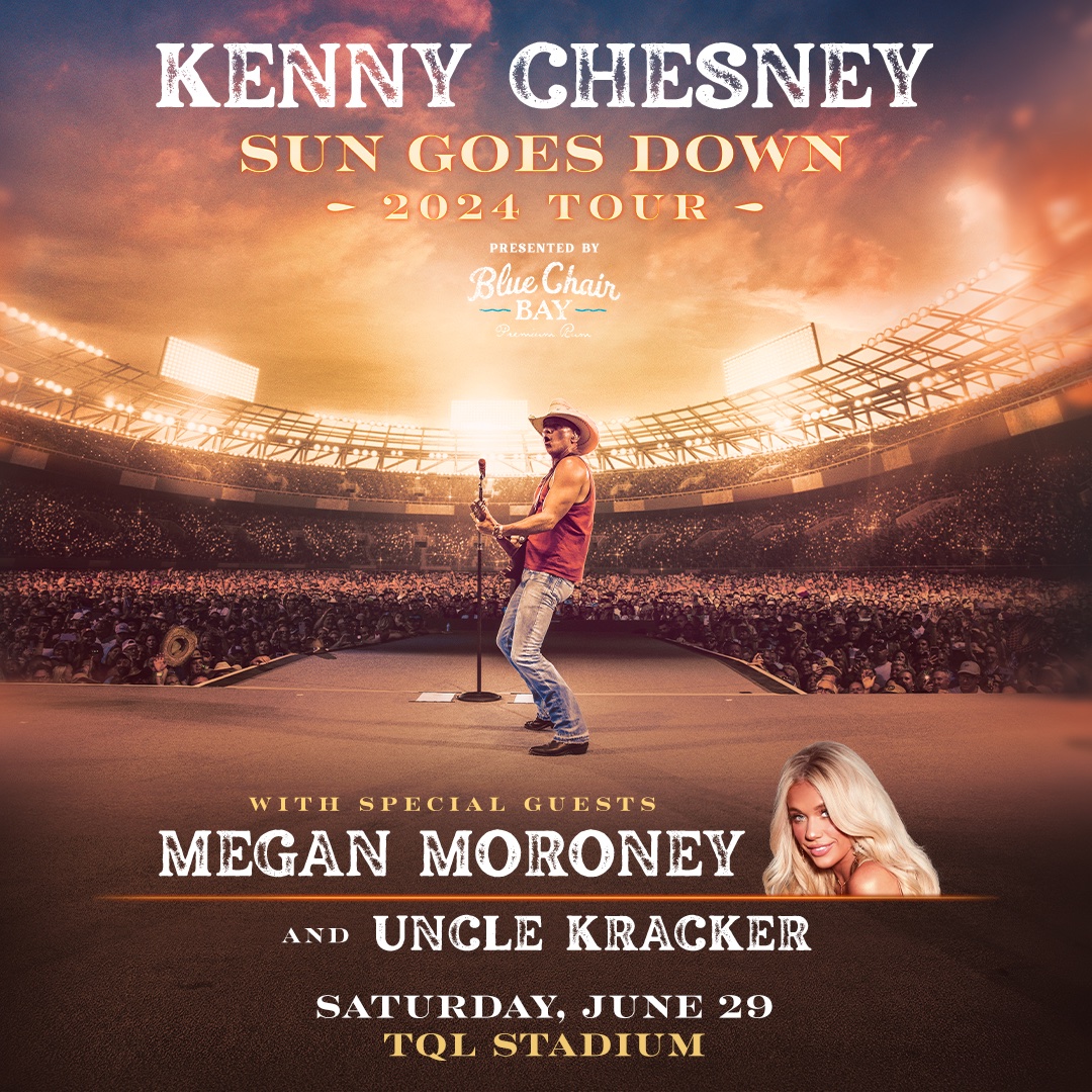 🌅 Kenny Chesney is bringing the Sun Goes Down 2024 Tour, presented by Blue Chair Bay with special guests Megan Moroney and Uncle Kracker to TQL Stadium on Saturday, June 29! 🎵 Presale: Ends tonight at 10pm (PSWD: SEASON) 🎟️ Onsale: Friday at 10am 🔗 fccincy.com/47AFAUU